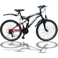 Горный велосипед Talson 26 дюймов с полной подвеской и освещением, 21 скорость, Shimano OXT RED