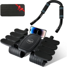 Тренажер для живота, тренажер для живота, домашний тренажер с ковриком для коленей, автоматический отскок, встроенный держатель для телефо