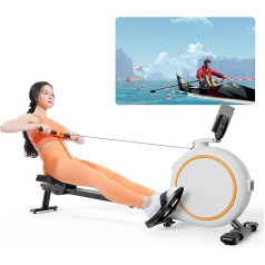 Магнитный гребной тренажер, гребной тренажер Lacuffy для дома грузоподъемностью 135 кг с 32 спокойными уровнями сопротивления, гребной тренажер