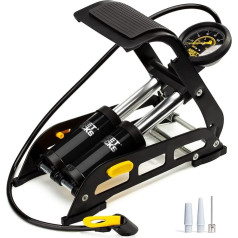 MEETLOCKS Двухцилиндровый бочонок велосипедный ножной насос, 160PSI алюминиевый корпус напольный воздушный насос с точным манометром умная голо