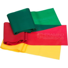 Наборы для активного восстановления Thera-Band Latex Free, желтый/красный/зеленый, для начинающих (5 футовых лент)