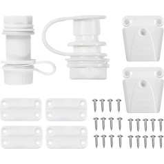 Toptimal Igloo Cooler Replacement Parts Kit, Igloo Ice Chest Plastic Hinges, Drain Plug, Latches and Screws Combo, Thicken Replacement Set for Igloo Cooler