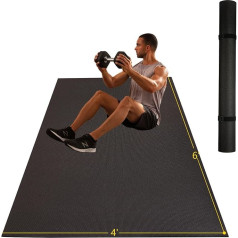 Gsmmatwin Очень толстый, большой коврик для тренировок, 7 мм, для тренажерного зала дома, нескользящий, прочный, идеально подходит для плио, гири,