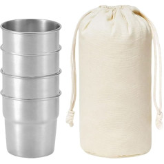 KAHDGSS 4PCS Нержавеющая Сталь Питьевые Чашки На Открытом Воздухе Путешествия Кофе Молоко Чашки Запасной Стек Кемпинг Кубок С Мешок Для Хранени