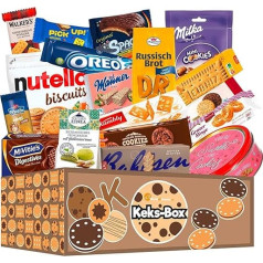 World of Sweets Biscuit Box - 18 премиальных пирожных с Oreo, Nutella и Bahlsen - подарочная коробка конфет для перекуса, совместного использования и подарка