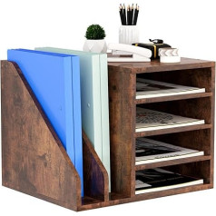 Senhoglb 4 отделения деревянный органайзер для папок на офисном столе, держатель для документов A4, лоток для писем, держатель для файлов, держат