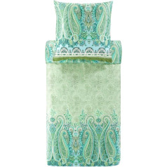 Bassetti MERGELLINA 9327389 Постельное белье + 1 наволочка 100% хлопок сатин в зеленом цвете V1 Размеры: 135 x 200 см
