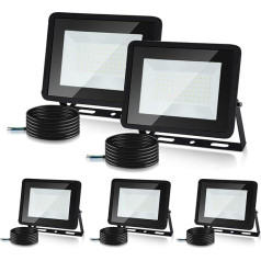 Herrselsam 5 x 20 Вт светодиодный наружный прожектор, 1700 лм, супер яркий алюминиевый прожектор, 6000 K холодный белый, угол луча 120 °, прожектор наружн