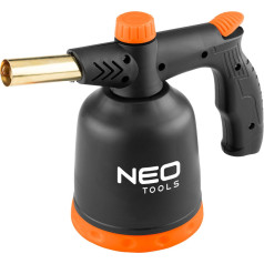 Neo Tools Газовая паяльная лампа с картриджами 190 г, пьезоподжиг, 360 градусов, для работы в любом положении