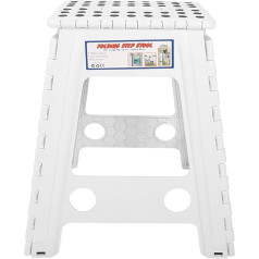 Складной стульчик, Living Dots Folding Step Stool, нескользящий складной стул для взрослых (слоновая кость с черными точками)