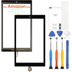 Тачскрин для Amazon Fire HD10 2019 9. Generation M2V3R5 Touchscreen für Amazon Fire HD 10 2019 9th 10,1 Zoll Digitazer Glaspanel mit Reparatur Kit (Schwarz, kein LCD Display)