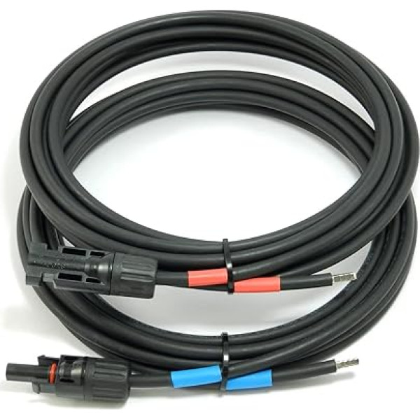 solartronics Соединительный кабель 6 мм² H1Z2Z2-K Солнечный кабель черный с вилкой с одной стороны для подключения солнечного модуля к контроллеру з