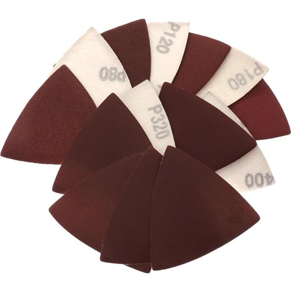 ERVDKXCOI Schleifpapier Haken und Schleife Dreieck Schleifpa 80 mm Dreieck-Schleifpapier, 100 Stück, Klett-Schleifpapierscheibe, Deltaschleifer, Schleifwerkzeuge for Schleifen, Körnung 40-1000(80)
