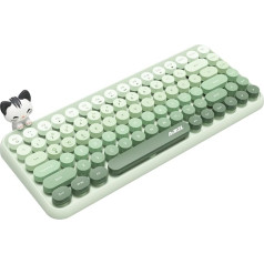 Беспроводная ретро-клавиатура FELiCON Ajazz 308i, Bluetooth бесшумная симпатичная компьютерная клавиатура с круглым панковским колпачком, матовая тек