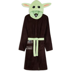 Disney Mandalorian Baby Yoda Bathrobe with Hood, Cuddly Dressing Gown for Men, Star Wars Mandalorian - Детские подарки для мужчин и подростков