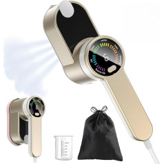 PKBD Travel Iron Steamer Mini Iron Steam Travel Hand Iron Portable LED Steam Iron with 6 Intelligent Modes Quick Heating - Storage Bag (Gold White)