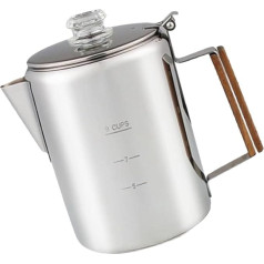 Edelstahl-Kaffeemaschine mit Skala, große Kapazität, Kaffeekannen für Camping und Zuhause, 9 Tassen Kapazität Perkolator