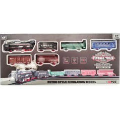 Винтажный поезд с рельсами 19 шт.