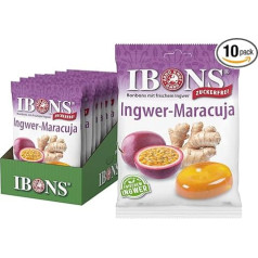 Пастилки IBONS 10 x 75 г без сахара (имбирь, маракуйя)