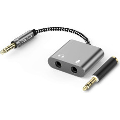 Cubilux 3,5 мм к аудио микрофон адаптер, TRRS к 3,5 мм TRS микрофон наушники сплиттер Совместимость с MacBook iPad Switch PS4 PS5 Xbox One / 360 смартфон планшетный комп