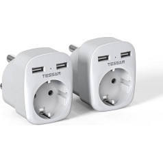 Адаптер TESSAN для Южной Африки с USB, 3-в-1 адаптер для путешествий в Южную Африку, 1 гнездо с 2 USB, 2500 Вт вилка для путешествий в Намибию, адаптер ти