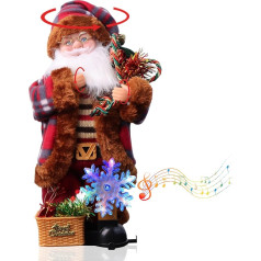 Suewidfay Санта Клаус фигурка рождественское украшение, электрический Санта Клаус рождественские украшения подарки с огнями и музыкой, дом, от