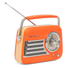 Madison - FREESOUND-VR40OR-MAT - 30-ваттное винтажное радио с длительным сроком службы батареи - Bluetooth, USB и FM - оранжевый матовый - винтаж, ностальгия, ретро