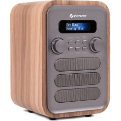Denver DAB-48 DAB Radio Grey с FM-тюнером и Bluetooth - Радио с Bluetooth с выходом для наушников 3,5 мм