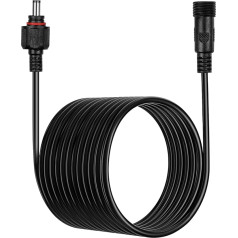 jojofuny Solar Pump Extension 5M Universal DC Power Cord Solar Lamp Extension Cable 12V/24V Power Extension Cable