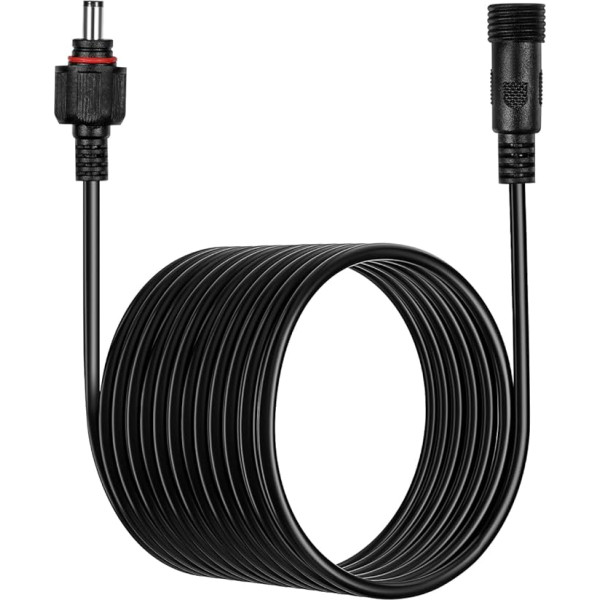 jojofuny Solar Pump Extension 5M Universal DC Power Cord Solar Lamp Extension Cable 12V/24V Power Extension Cable
