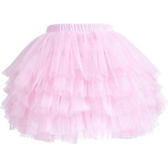 NANQUAN Baby Girls' Tutu Skirt Toddler 6 Layered Tulle Tutus 1-8T Pink, розовый
