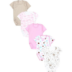 TupTam Baby Girls' Short-Sleeved Wrap Bodysuit, хлопок, комплект из 5 штук