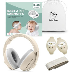 Защита слуха ребенка, 2-в-1 детские наушники для защиты от шума для детей до 48 месяцев, вкладыши, подходят для сна, путешествий, в шумной обста