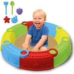 Jamara 460343 460343 - Замок-песочница разъемный 13шт - легкая установка и демонтаж, разноцветный, прочная пластиковая игрушка для игры с песком, мног