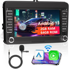 Android 13 Автомобильное радио для VW Golf 5 Tiguan Touran Passat Polo Skoda Caddy Seat Радио Беспроводной Carplay Android Автомобиль 7 дюймов сенсорный экран с Nai Подходит дл