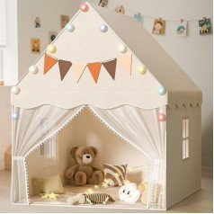 Детская игровая палатка EagleStone со звездным светом и мягким ковриком, игровой домик в нейтральном цвете, крытая палатка-кровать, мебель для и