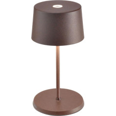 Zafferano, Olivia Mini Lampe, Tragbare und Wiederaufladbare Tischlampe mit Touch Control, Geeignet für Wohnzimmer und Außenbereich, Dimmer, 2700-3000 K, Höhe 22 cm, Farbe Corten