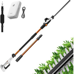 Litheli Телескопический триммер для живой изгороди аккумуляторный 20 В с фиксированной телескопической штангой, 6-позиционная регулируемая те