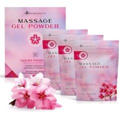 Массажный гель-порошок 50 г (упаковка из 3) Аромат сакуры Сделано в Японии Гладкий и скользкий гель для оздоровления и релаксации 50 г Делаетс