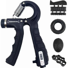 Набор из 5 предметов для тренировки предплечья, тренажер для рук со счетчиком, тренажер для силы хвата, регулируемый 5-60 кг, тренажер для пал