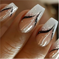 Маленький кюнстливый нагель с четырехугольным козырьком и гелееклебером, ослепительный французский нагель с розовым и белым фарбверлауф