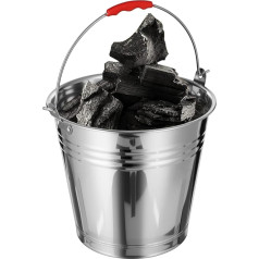 Edelstahl Kohleeimer mit Deckel Kohlenkübel Aschebehälter Kamin Feuerstelle Grill Holzbrennerofen Kompakt Leicht mit Schaufel für Einfache Reinigung