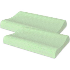 Marcapiuma Double Wave White Memory Pillow Organic Green 2 x