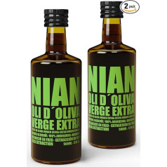 NIAN® Extra Virgin Olive Oil 2 x 500 ml [THE OLIVE OIL OF STAR CHECHES] - 100% чистое ассорти, оливки Арбекина последнего урожая - экологически чистая кухня для гурманов (без