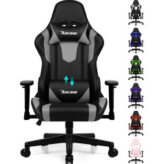 Homimaster Игровое кресло, офисное кресло эргономичное с регулируемой поясничной подушкой, подушкой и подлокотниками, игровое кресло с мягкой 