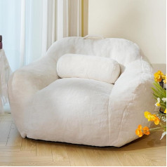 Lfcreator Большие кресла-мешки для взрослых, ткань с искусственным мехом, гигантское кресло-мешок с подушкой, мягкое кресло-диван с эргономично