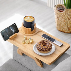 Rocdeer Диван подлокотник лоток бамбук большой диван чашка держатель лоток диван подлокотник портативный анти пролить напиток закуска пульт 