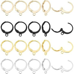 40 Шт. 4 Цвета Гипоаллергенные Обруч Серьги Обруч Нержавеющей Стали Обруч Серьги Винное Стекло Брелок, Французский Крюк Серьги с Бантами Нер