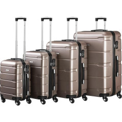 Набор чемоданов Zelsius | Жесткий чемодан из ABS с комбинированным замком, 4 колесами и внутренним разделителем | Чемодан для ручной клади, набор 