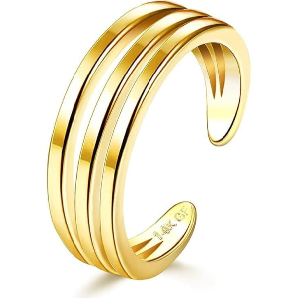 Roheafer 14K Золото с наполнением Кольца для пальцев ног Регулируемые Кольца для пальцев ног для женщин Тонкие Кольца для пальцев ног Открытая п